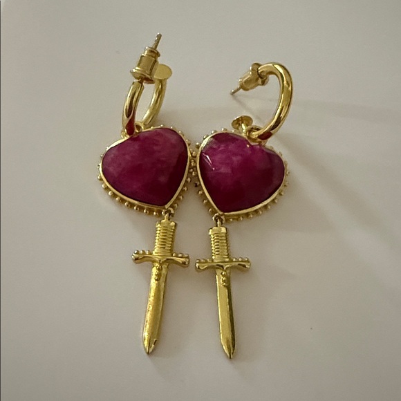 Australia Luxe Collective Red Heart Ruby Earrings